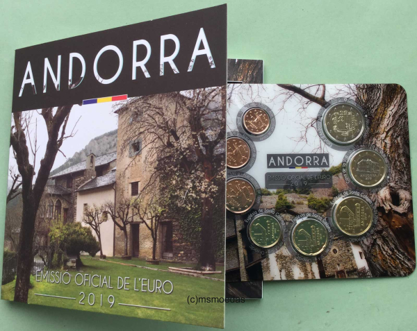 Andorra Offizieller Euro Kursmünzensatz 2019 (1 Cent bis 2 Euro)
