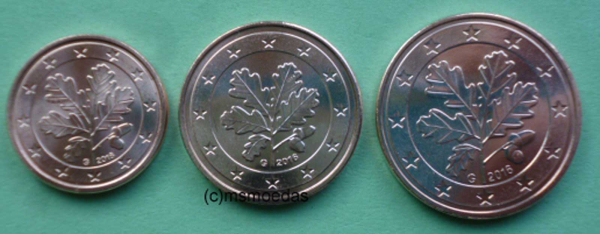 Deutschland 1+2+5 Euro-Cent 2016 (G) Karlsruhe