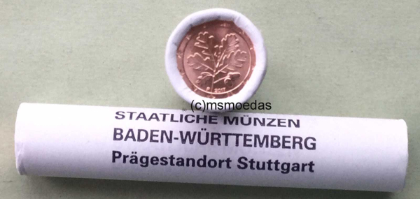 Deutschland 1 Cent Rolle 2017 (F) Stuttgart