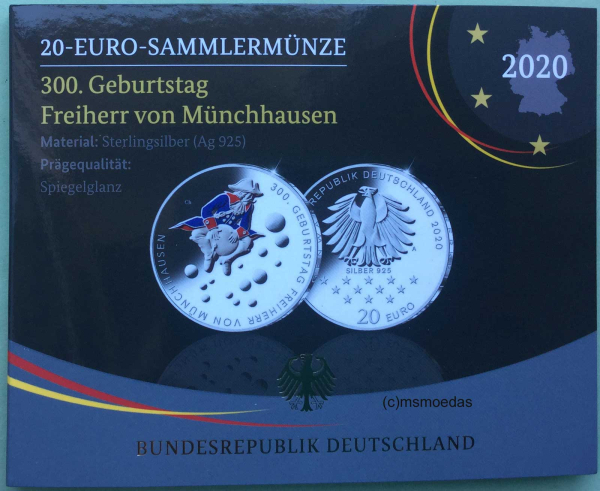 Deutschland 20 Euro Sondermünze 2020 Freiherr von Münchhausen PP