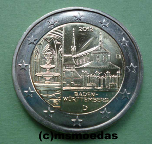 Deutschland 2 Euro Rolle Gedenkmünzen 2013 Baden-Württemberg (F)Stuttgart