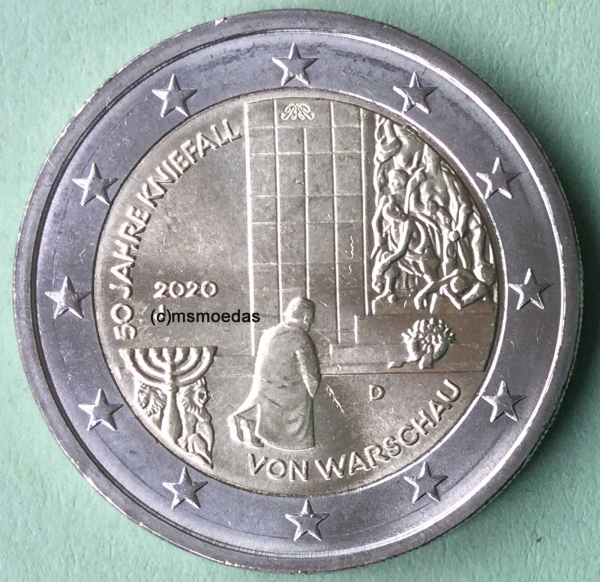 Deutschland 2 Euro Gedenkmünze 2020 Kniefall von Warschau (G)