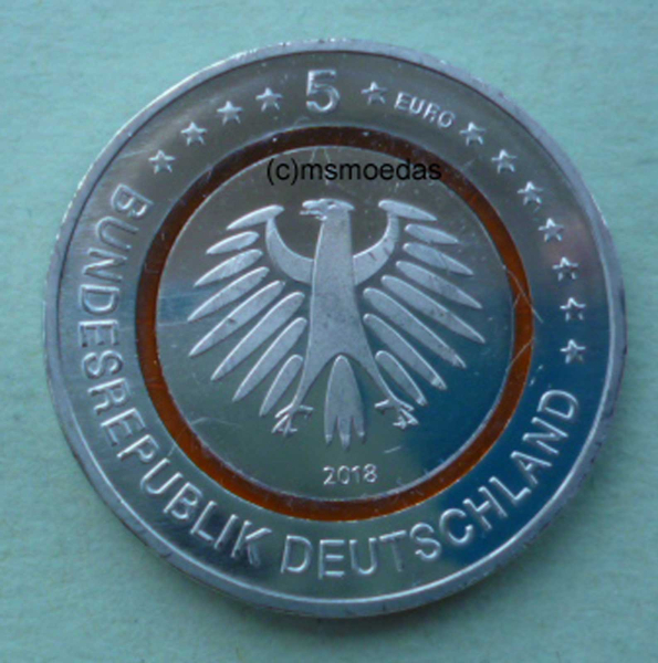 Deutschland 5 Euro 2018 Sondermünze Subtropische Zone G (Karlsruhe)