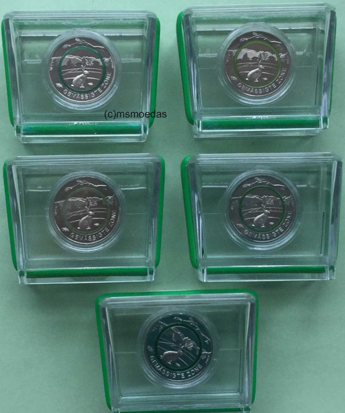 Deutschland 5x 5 Euro 2019 Gemäßigte Zone Sondermünzen Komplettsatz ADFGJ Proof