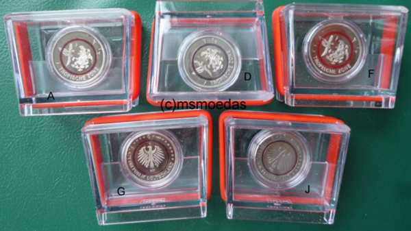 Deutschland 5x 5 Euro 2017 Tropische Zone Sondermünzen Komplettsatz ADFGJ Proof