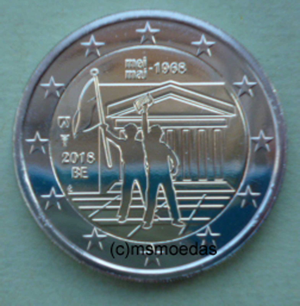 Belgien 2 Euro 2018 Studentenrevolte CoinCard Gedenkmünze (franz.)