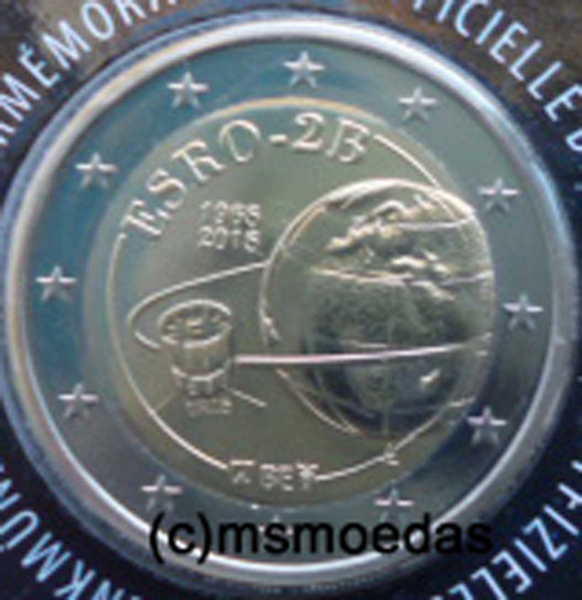Belgien 2 Euro 2018 CoinCard Satellit (franz.) Gedenkmünze
