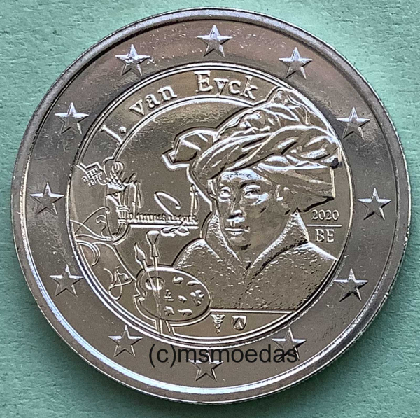 Belgien 2 Euro CoinCard 2020 Jan van Eyck Gedenkmünze (niederl.)