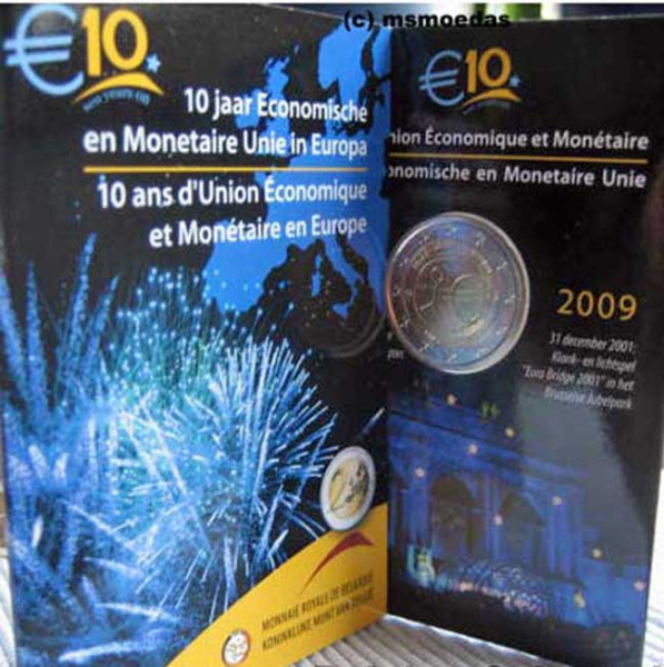 Belgien 2 Euro Coincard 2009 WWU EMU FDC