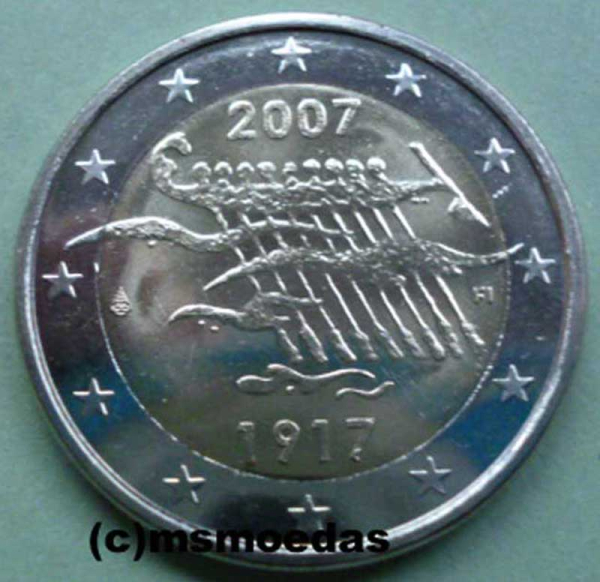 Finnland 2 Euro Gedenkmünze 2007 Unabhängigkeit 90 Jahre