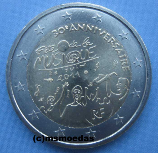 Frankreich 2 Euro Gedenkmünze 2011 Musik