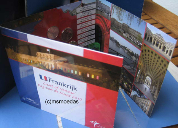 Frankreich Offizieller Kursmünzensatz 2010 Dag van de Munt Guest (1 Cent bis 2 Euro) FDC