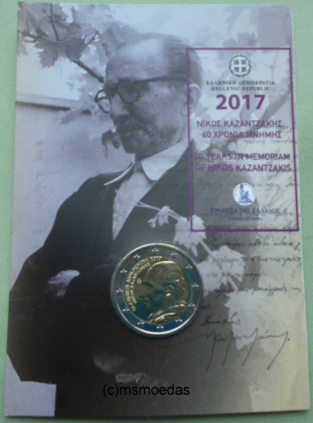 Griechenland 2 Euro CoinCard 2017 Kazantzakis