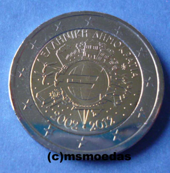 Griechenland 2 Euro Gedenkmünze 2012 Euro-Bargeld