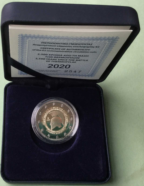 Griechenland 2 Euro Gedenkmünze 2020 Thermopylen Proof PP