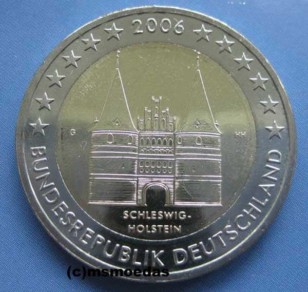 Deutschland 2 Euro Gedenkmünze 2006 Holstentor G (Karlsruhe)