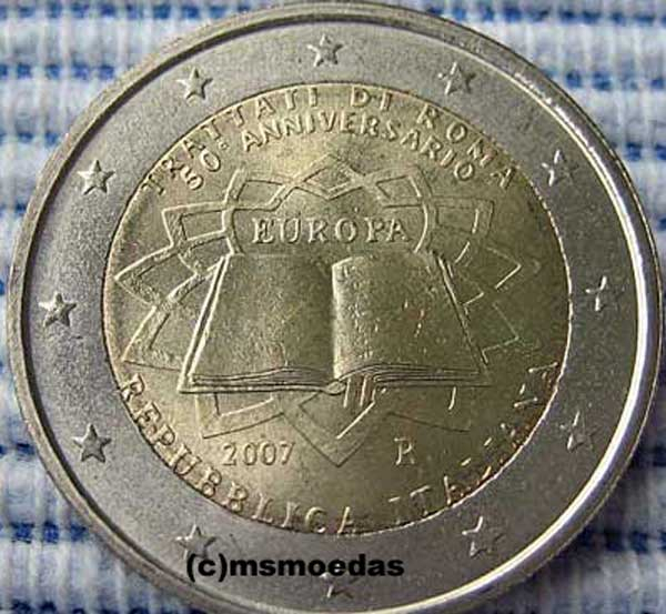 Italien 2 Euro Gedenkmünze 2007 Römische Verträge