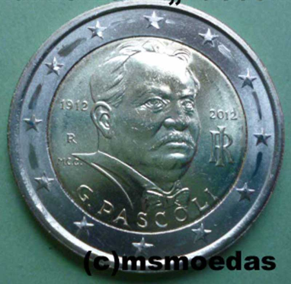 Italien 2 Euro Coincard 2012 Pascoli Gedenkmünze
