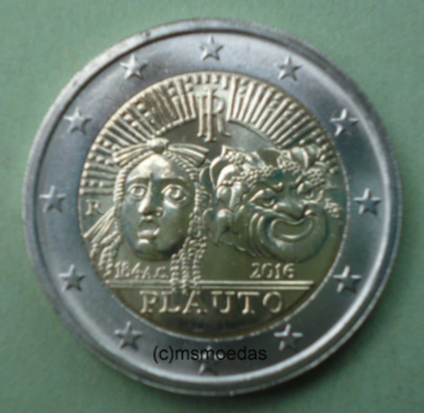 Italien 2 Euro Gedenkmünze 2016 Plautus (Plauto)