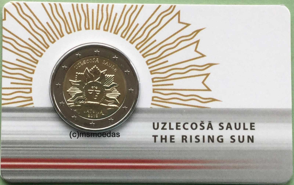 Lettland 2 Euro CoinCard 2019 Wappen Aufgehende Sonne