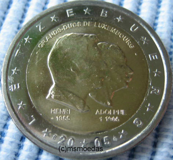 Luxemburg 2 Euro CoinCard 2005 Henri und Adolphe BU
