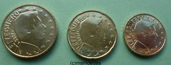Luxemburg 10+20+50 Euro-Cent Münzen 2017