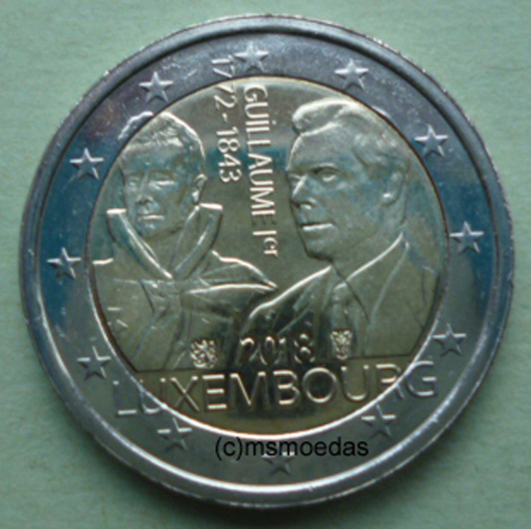Luxemburg 2 Euro Gedenkmünze 2018 Großherzog Guillaume I.