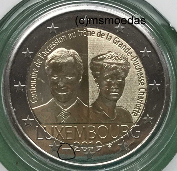Luxemburg 2 Euro CoinCard 2019 Großherzogin Charlotte Münzzeichen Brücke