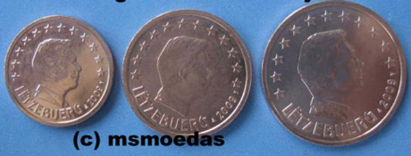 Luxemburg 1+2+5 Euro-Cent Münzen 2009