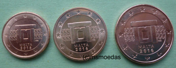 Malta 1+2+5 Euro-Cent 2016