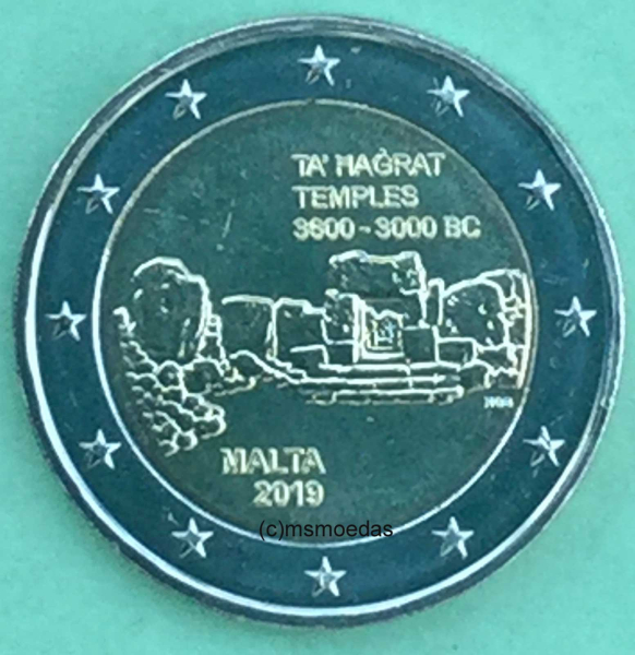 Malta 2 Euro CoinCard 2019 Ta' Hagrat Tempeln Gedenkmünze