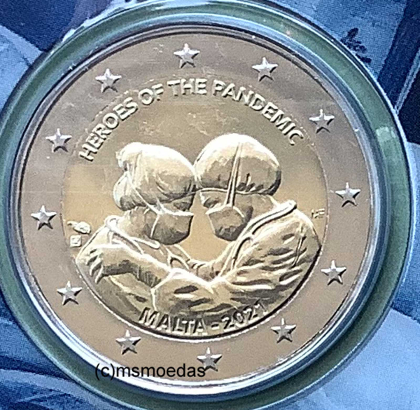 2 Euro Malta 2021 Helden Der Pandemie msmoedas - Malta, 2 Euro , Gedenkmünze, Euromünze, 2021, Helden, Pandemie