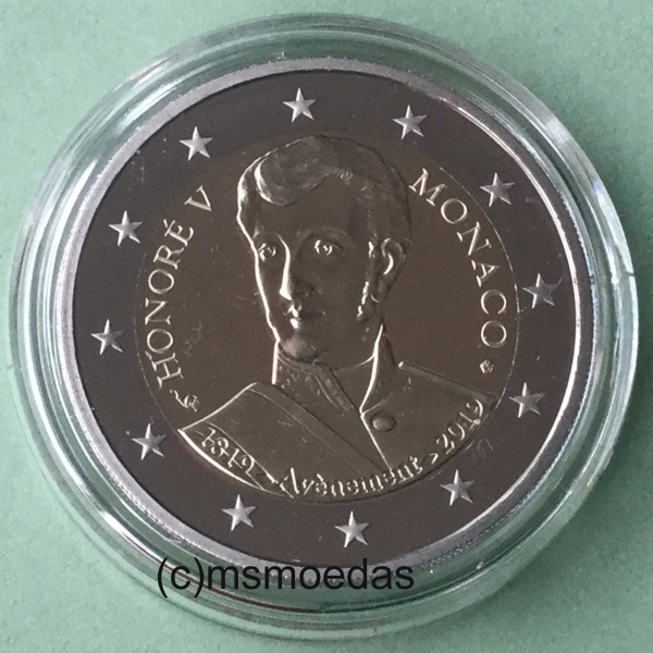 Monaco 2 Euro Gedenkmünze 2019 Fürst Honoré V Proof Etui