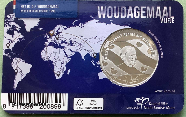 Niederlande 5 Euro CoinCard 2020 Woudagemaal Sondermünze