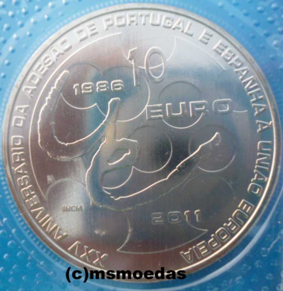 Portugal 10 Euro Sondermünze 2011 EU Beitritt
