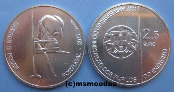 Portugal 2,50 Euro Sondermünze 2011 Militärakademie