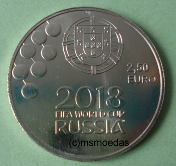 Portugal 2,50 Euro Sondermünze 2018 FIFA Fußball WM Russland