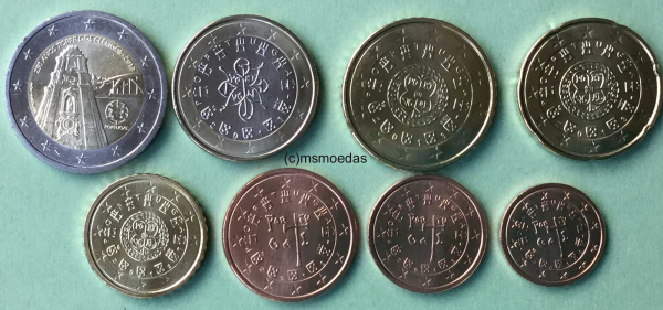 Portugal Euro KMS 2013 (1 Cent bis 2 Euro Torre dos Clerigos)