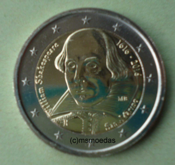 San Marino 2 Euro Gedenkmünze 2016 Shakespeare