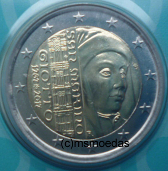 San Marino 2 Euro Blister Gedenkmünze 2017 Giotto FDC