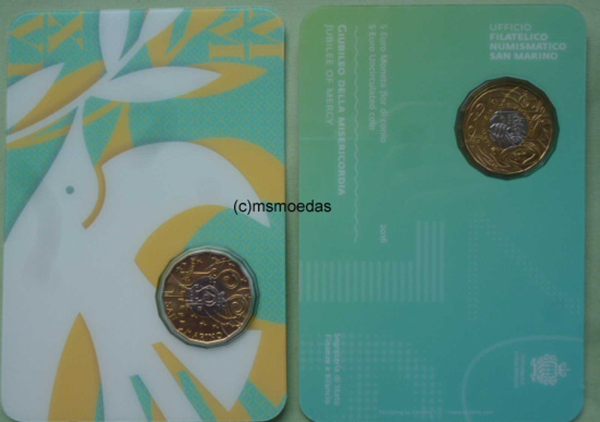 San Marino 5 Euro CoinCard Sondermünze 2016 Barmherzigkeit