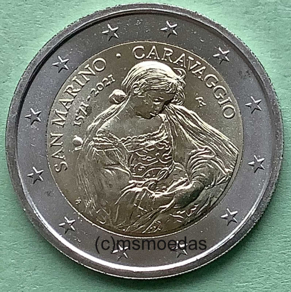San Marino 2 Euro Gedenkmünze 2021 Caravaggio