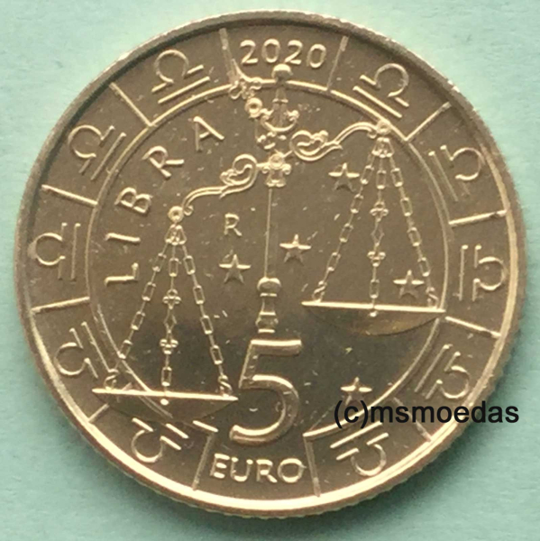 San Marino 5 Euro Sondermünze 2020 Sternzeichen Waage