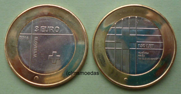 Slowenien 3 Euro Sondermünze 2016 Rotes Kreuz