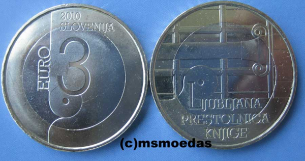 Slowenien 3 Euro Sondermünze 2010 Unesco Ljubljana