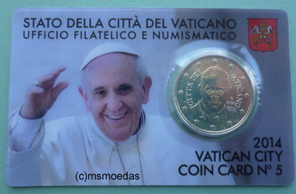 Vatikan 50 Euro-Cent Münze 2014 CoinCard No.5 Franziskus