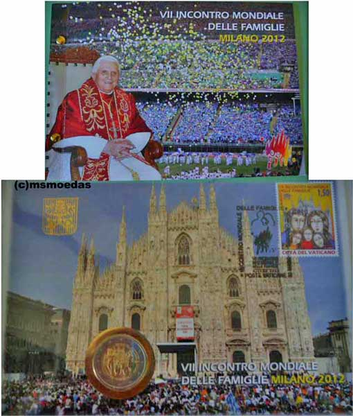 Vatikan 2 Euro Gedenkmünze 2012 Weltfamilientreffen Numisbrief FDC