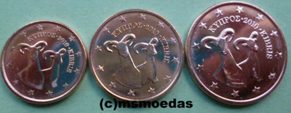 Zypern 1+2+5 Euro-Cent 2010