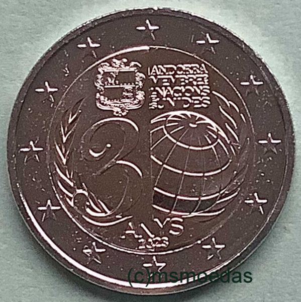 Andorra 2 Euro Gedenkmünze 2023 UN Beitritt
