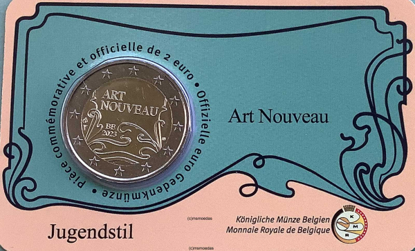 Belgien 2 Euro CoinCard 2023 Jugendstil Gedenkmünze (franz.)